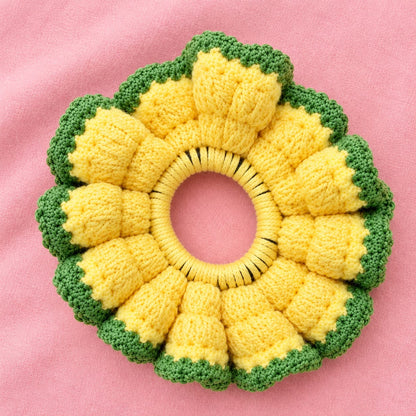 Flower Crochet Scrunchie — Handmade Hair Tie for Women & Girls