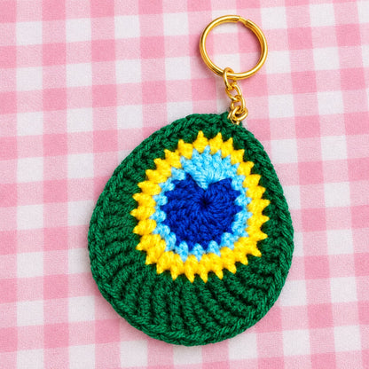 Mor Pankh Round Crochet Keychain