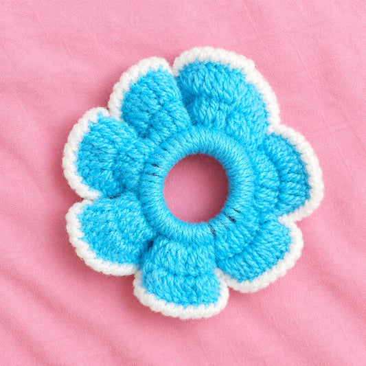 Flower Crochet Scrunchie — Handmade Hair Tie for Women & Girls