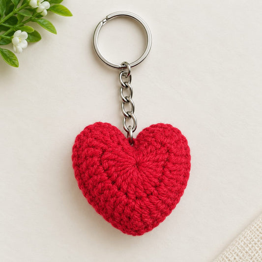 Heart Crochet Keychain — Handmade Love Charm