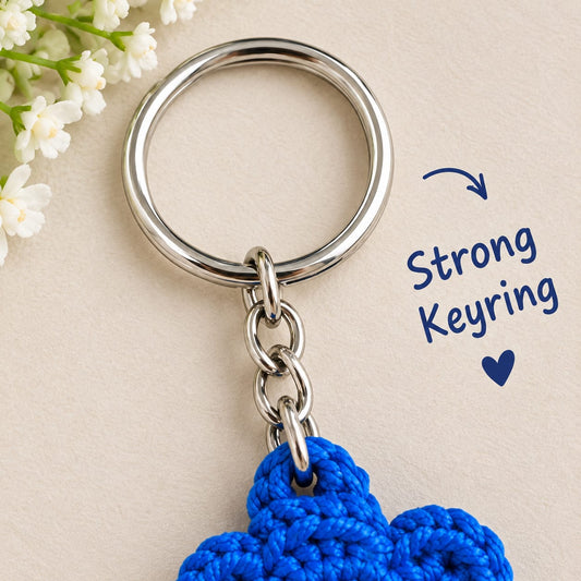 Evil Eye Flower Crochet Keychain